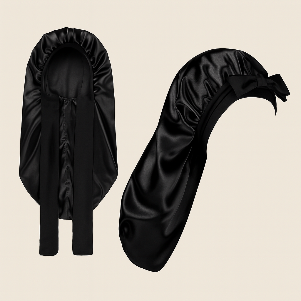 Long Satin Bonnet with Tie