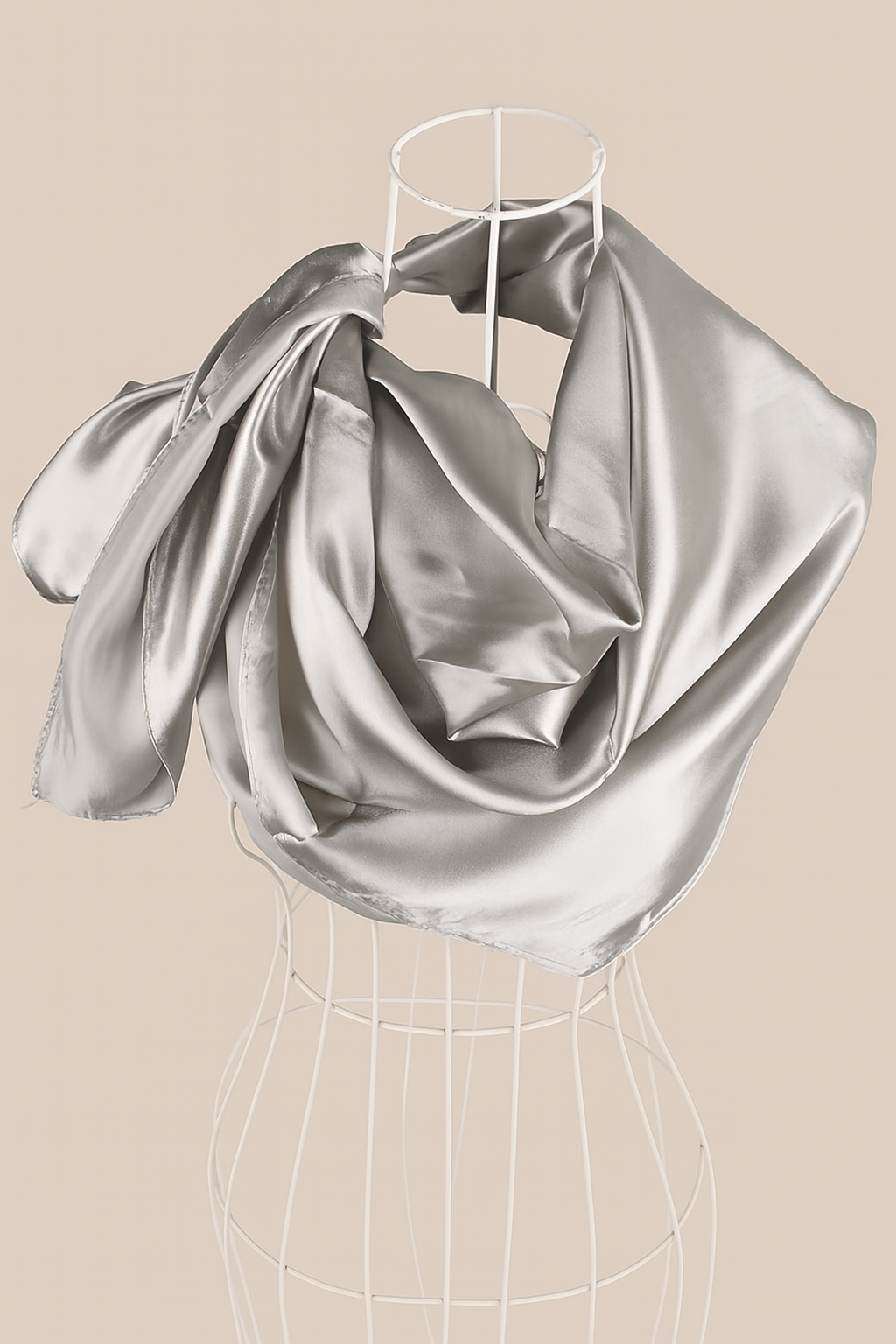Satin-Feel Square Scarf – Soft, Glossy Finish