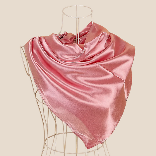 Satin-Feel Square Scarf – Soft, Glossy Finish