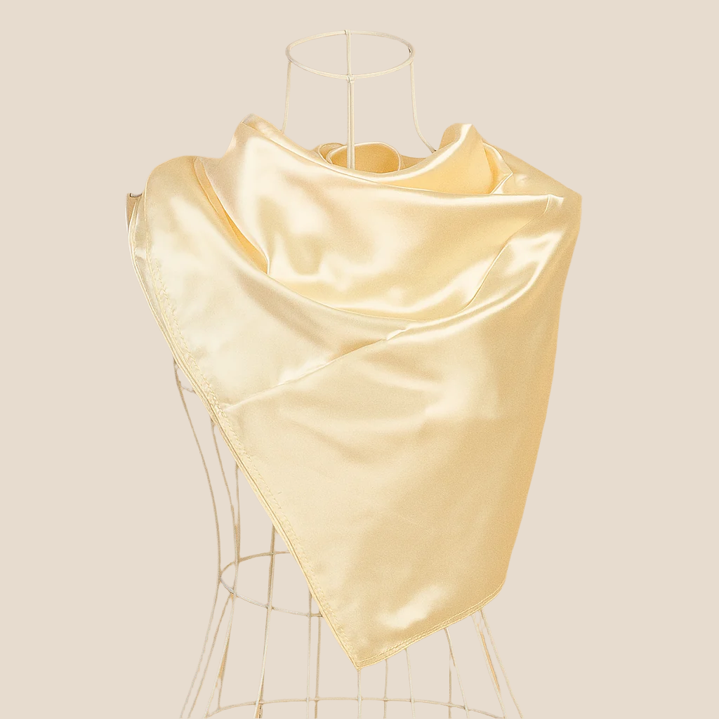 Satin-Feel Square Scarf – Soft, Glossy Finish