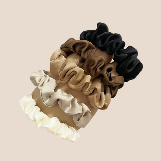 Satin Scrunchie Set – 5 Neutral Shades