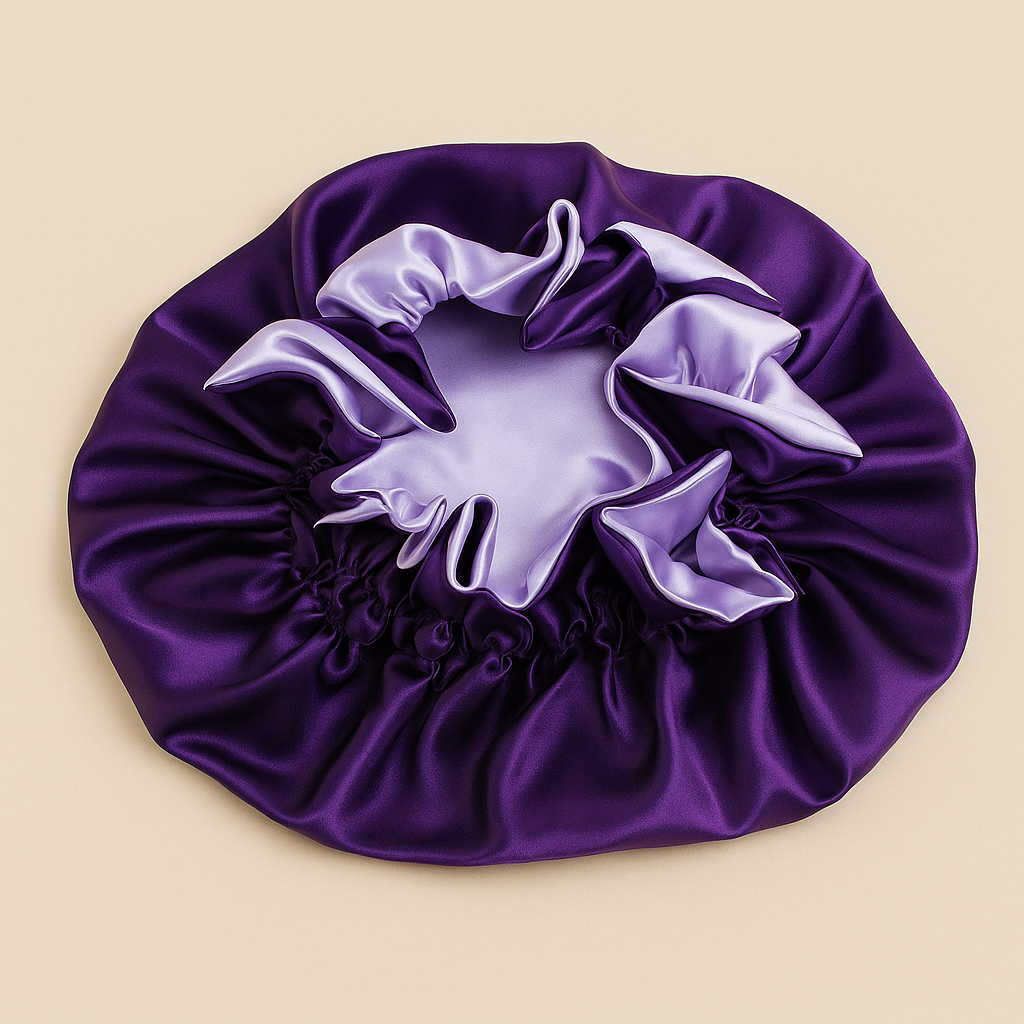 Reversible Ruffle Satin Bonnet – Double Layer