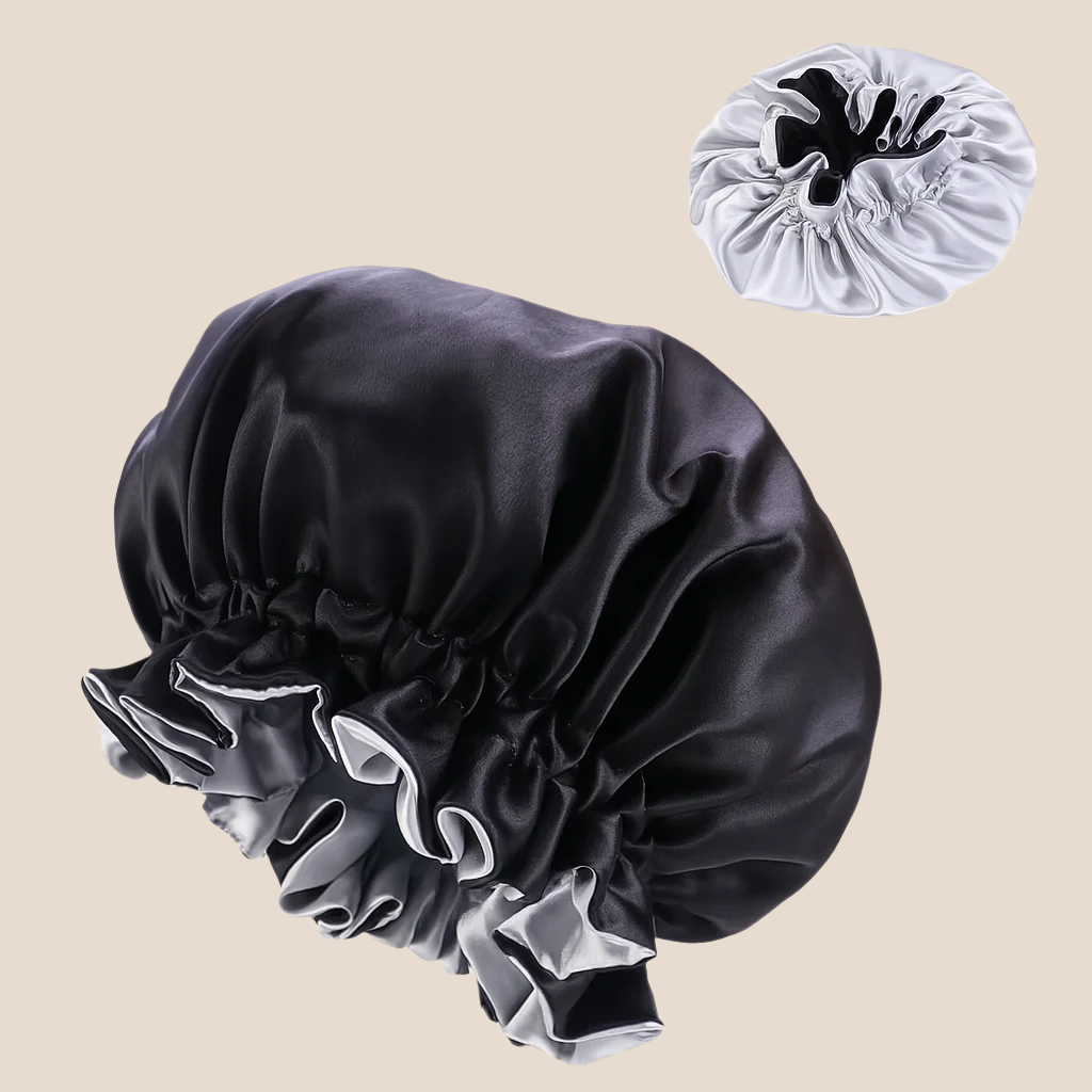 Reversible Ruffle Satin Bonnet – Double Layer
