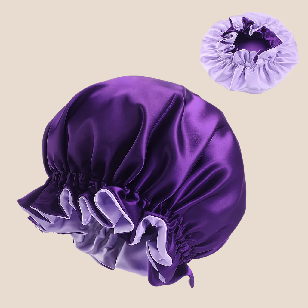 Reversible Ruffle Satin Bonnet – Double Layer